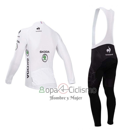 Tour DE Francia Ropa Ciclismo Culotte Largo 2014 Hombre Mangas Largas Blanco